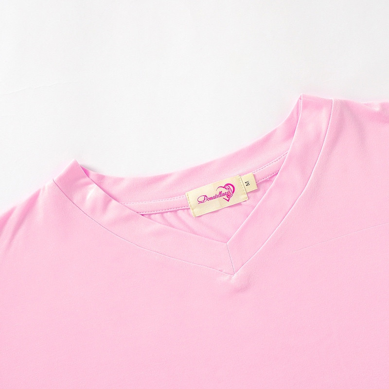 Super Soft Bamboo Causal Nightgowns Summer Women Dress B011 Pink